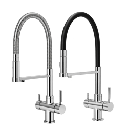 Robinet Rome - 3 ou 4 voies - Corps souple noir
