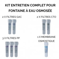 Kit complet 2 ans pour fontaine à eau 50 GPD Kit complet 2 ans pour fontaine à eau 50 GPD