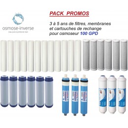 Kit entretien 6 ans pour osmoseur 100 GPD Kit entretien 6 ans pour osmoseur 100 GPD