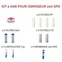 Kit d'entretien Filmtec pour osmoseur 100 GPD