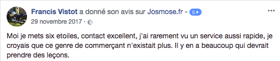 Avis d'un utilisateur d'osmoseur sur Facebook